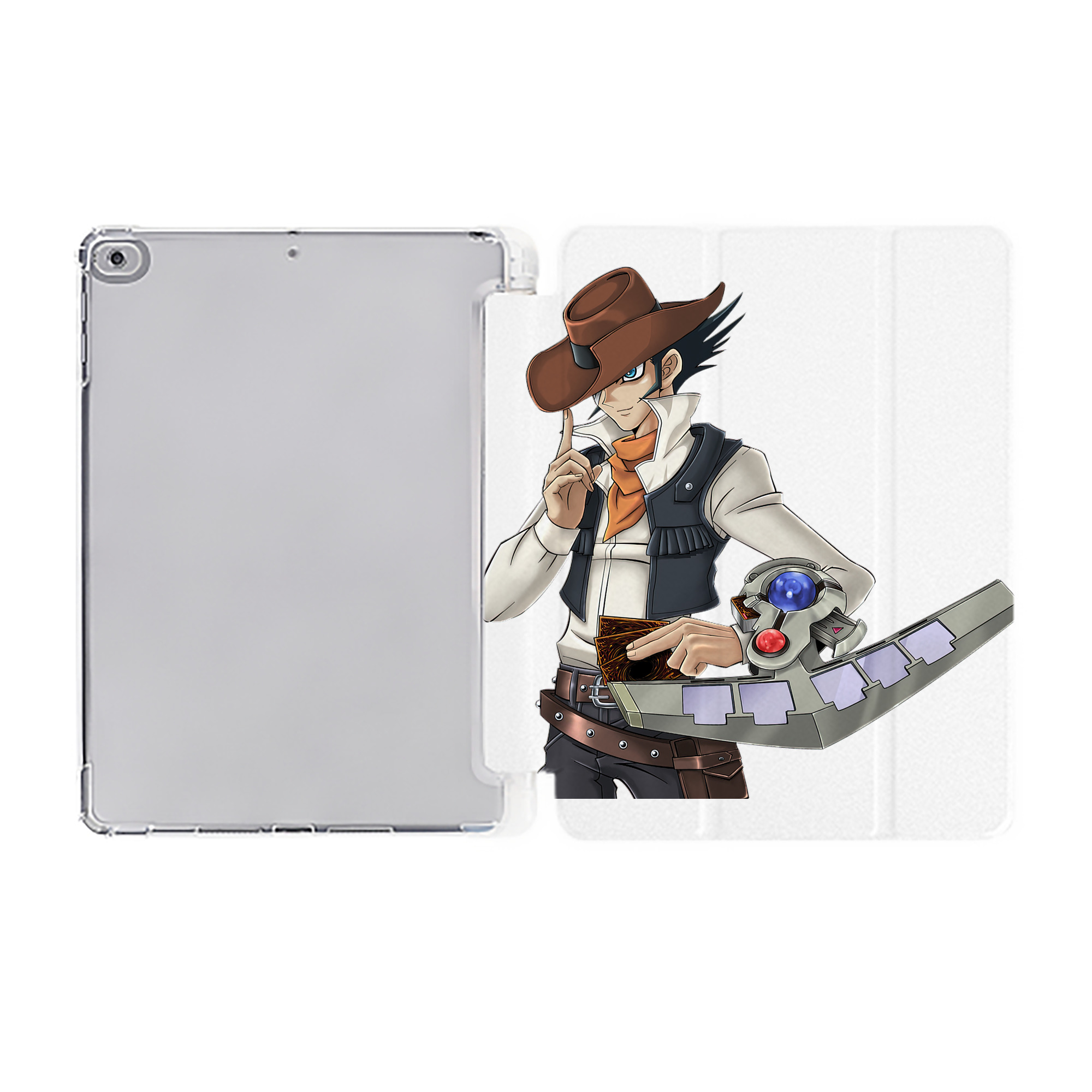（画像用） 遊☆戯☆王 Yu-Gi-Oh! IPad ケース ペン収納付き 三つ折りスタンド PUレザー×シリコン 対応機種9.5/10.5/10.9インチ